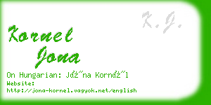 kornel jona business card