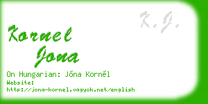 kornel jona business card